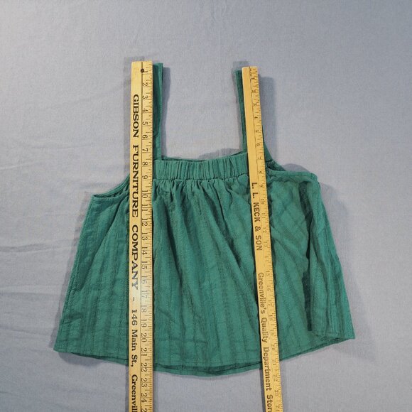 Splendid Shirt Women Medium Green Crop Tank Top Boho Fairy Flowy Cottage Loose - Picture 5 of 8